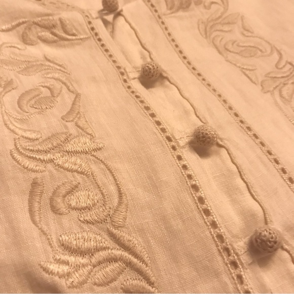Vintage Embroidered Linen Top - Picture 6 of 7